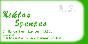 miklos szentes business card